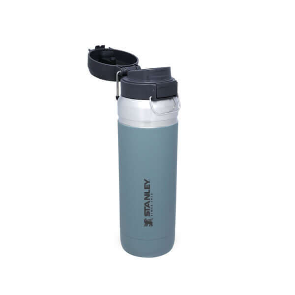 Stanley Go Quick Flip Water Bottle Leakproof - 34 oz / 1 L in grey with black lid.
