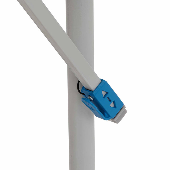 Core Equipment 4 Foot Tailgating Table — dimensions graphic ~50 x 26 in, 22–34 in height range.