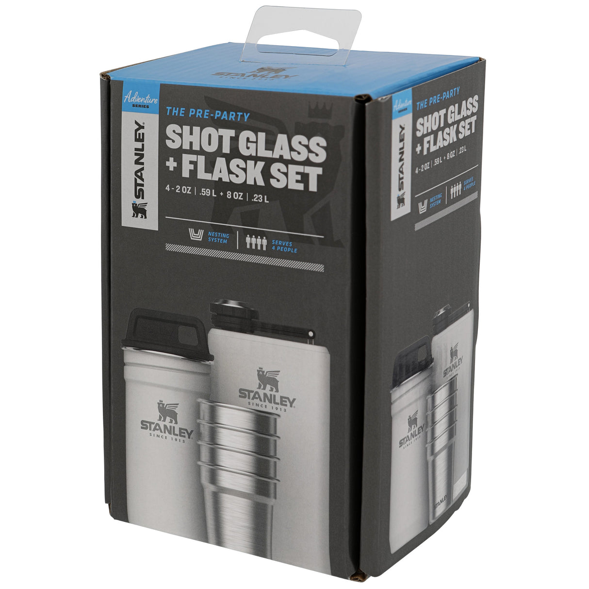 Adventure Pre-Party Shot Glass + Flask Set