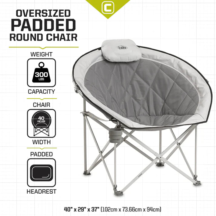 Core Equipment Oversized Padded Round Chair - Camping Chair