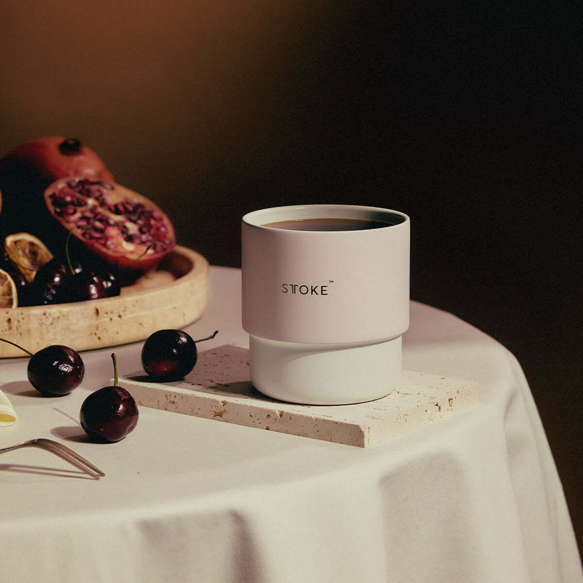 Sttoke Swirl 7 oz Ceramic Home Coffee Cup - Dishwasher Safe