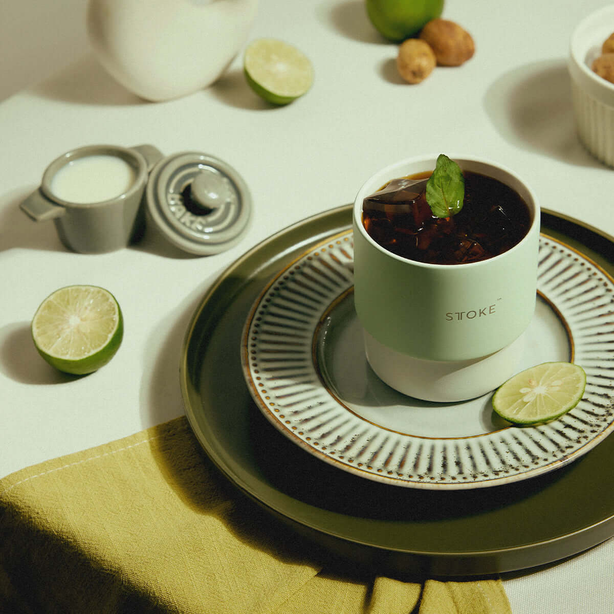 Sttoke Swirl 7 oz Ceramic Home Coffee Cup - Dishwasher Safe