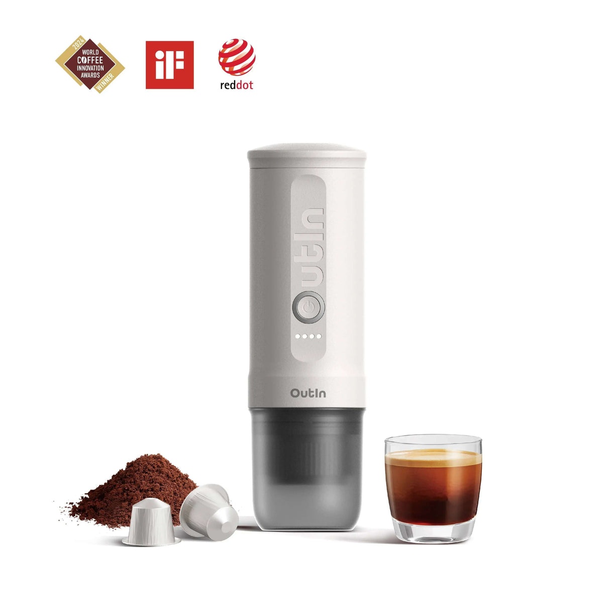 Outin Nano Portable Espresso Machine - Pearl White