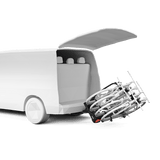 Thule VeloSpace XT Bike Adapter attached to a van with additional bike storage capacity, showcasing Thule brand bike rack system.