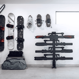 Thule Verse add-on - 2 Bike accessory on wall, enhancing Thule hitch rack to 4 bikes, suitable for 2" receivers in a garage setting.