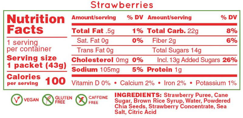 Huma Chia Energy Gel - Strawberries - 43g