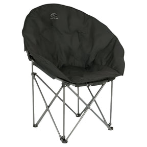 Highlander Camping Moon Chair Black Padded Folding Seat