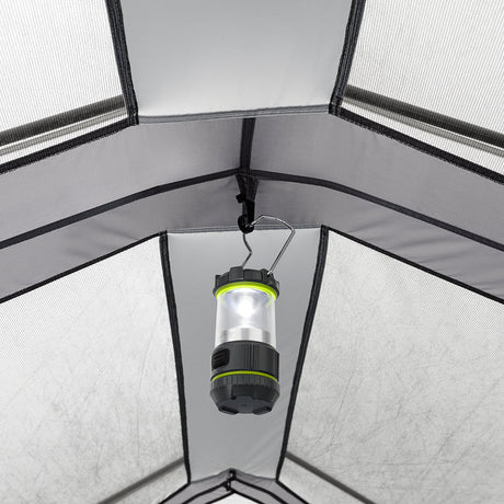 Core Equipment 9 person lighted instant cabin tent room divider installed