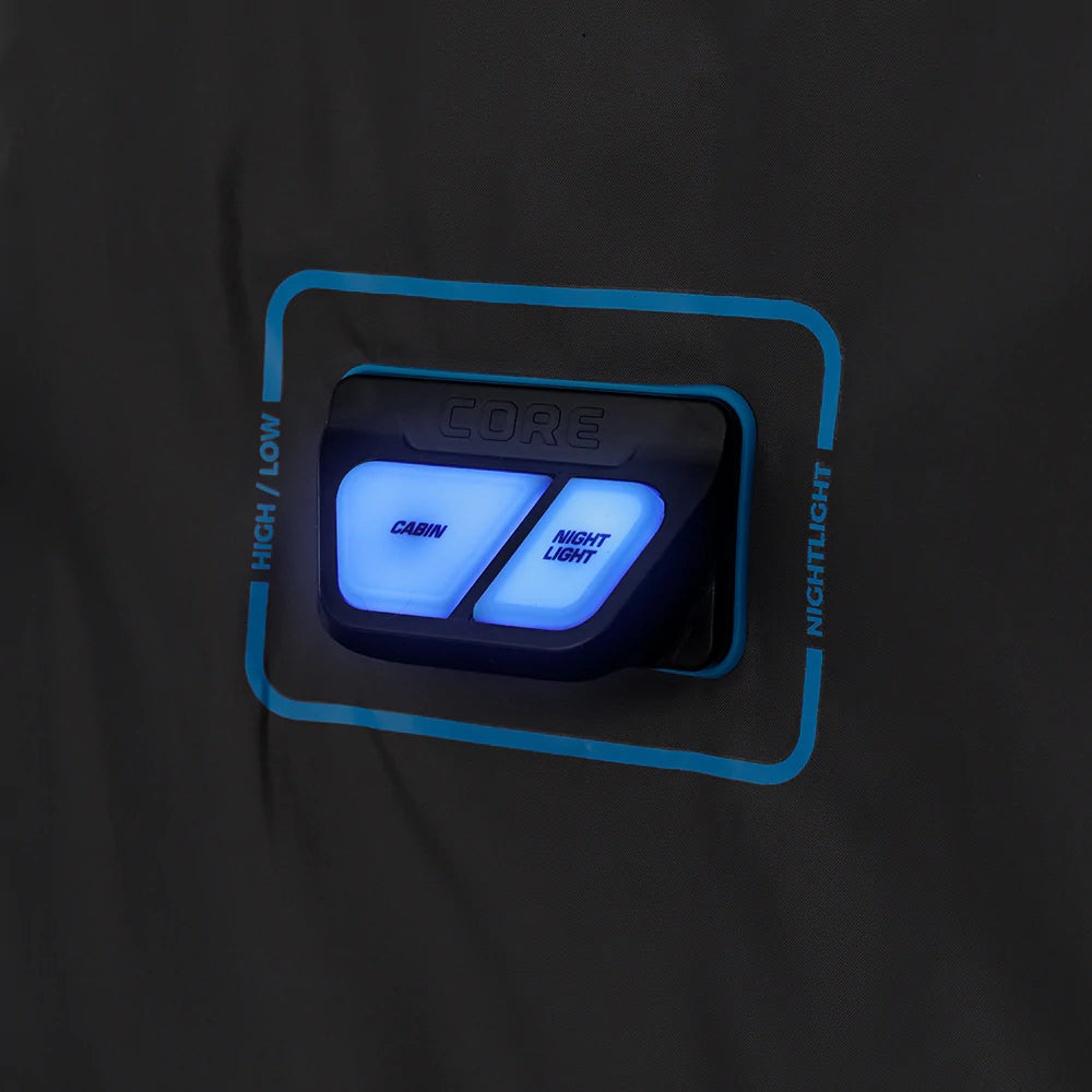 Core Equipment 9 person lighted instant cabin tent LED night light mode