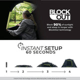 6 Person Instant Cabin Blockout Tent 11' x 9'