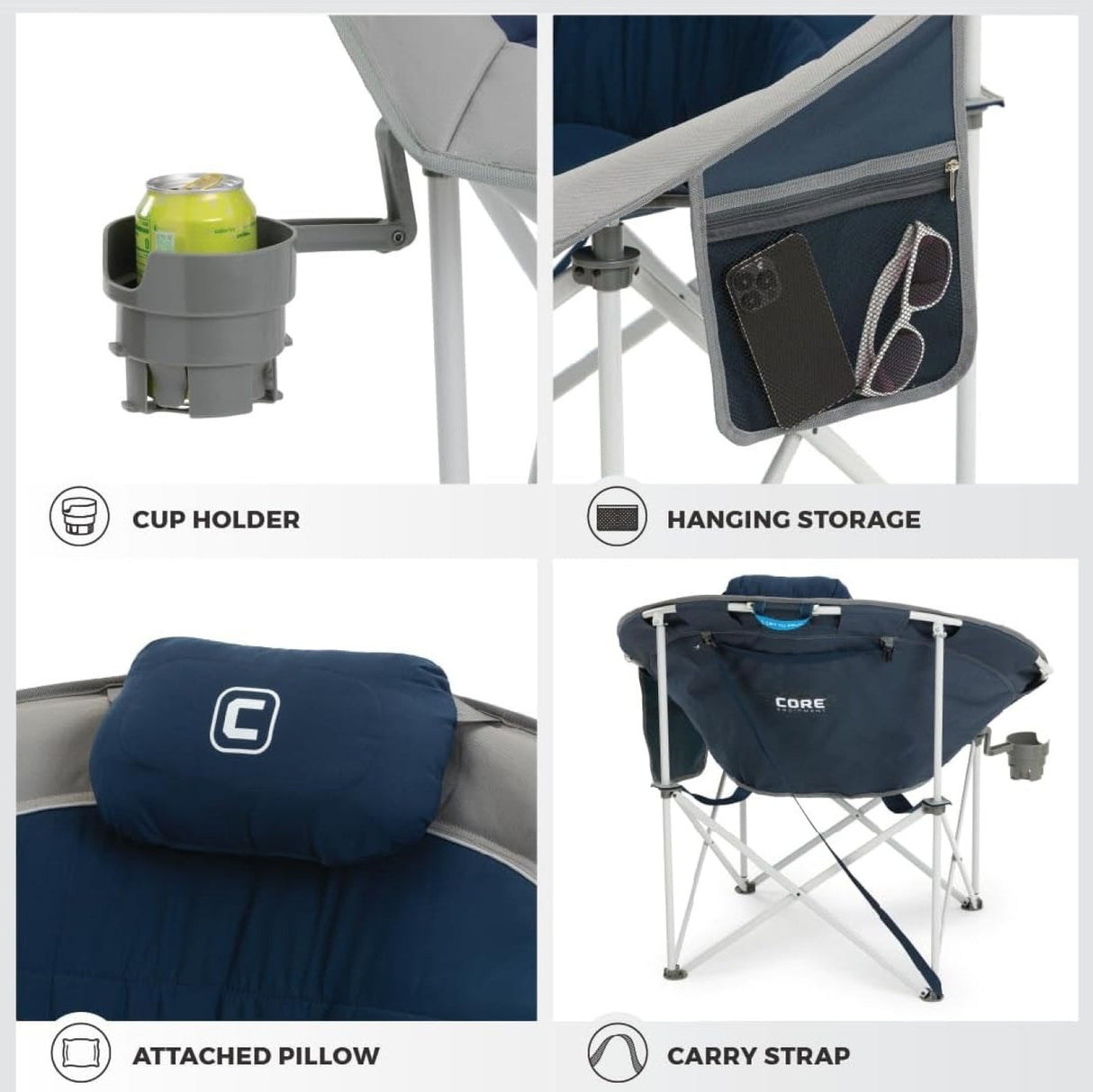 Core Equipment Oversized Padded Round Chair - Camping Chair