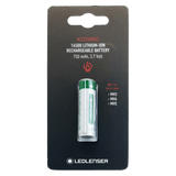 14500 Li-Ion rechargeable battery 750 mAh in packaging, providing 3.7 V power for AA-size devices.