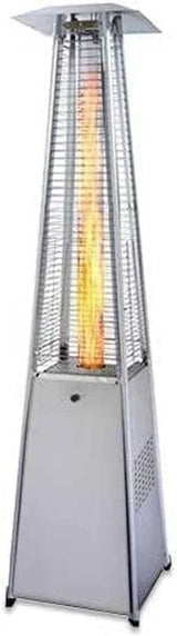 Pyramid Style Gas Patio Heater in Stainless Steel with wheels