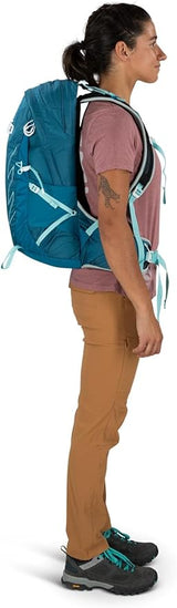 Person wearing Osprey Talon Earth 22 men's hiking daypack side view