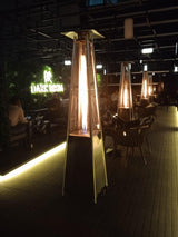 Pyramid Style Gas Patio Heater in Stainless Steel with wheels