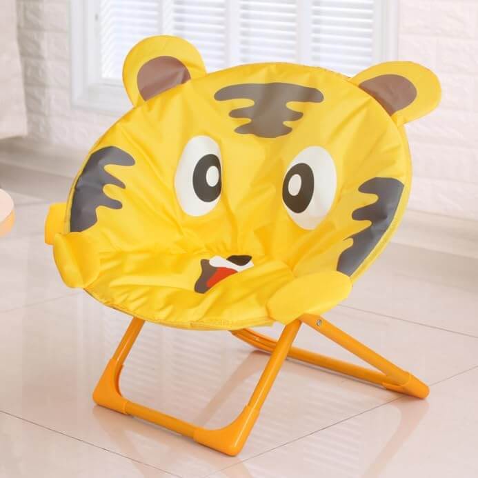 Kids Moon Chair - Mix Colors in a fun tiger design, perfect for kids' relaxation and outdoor adventures.