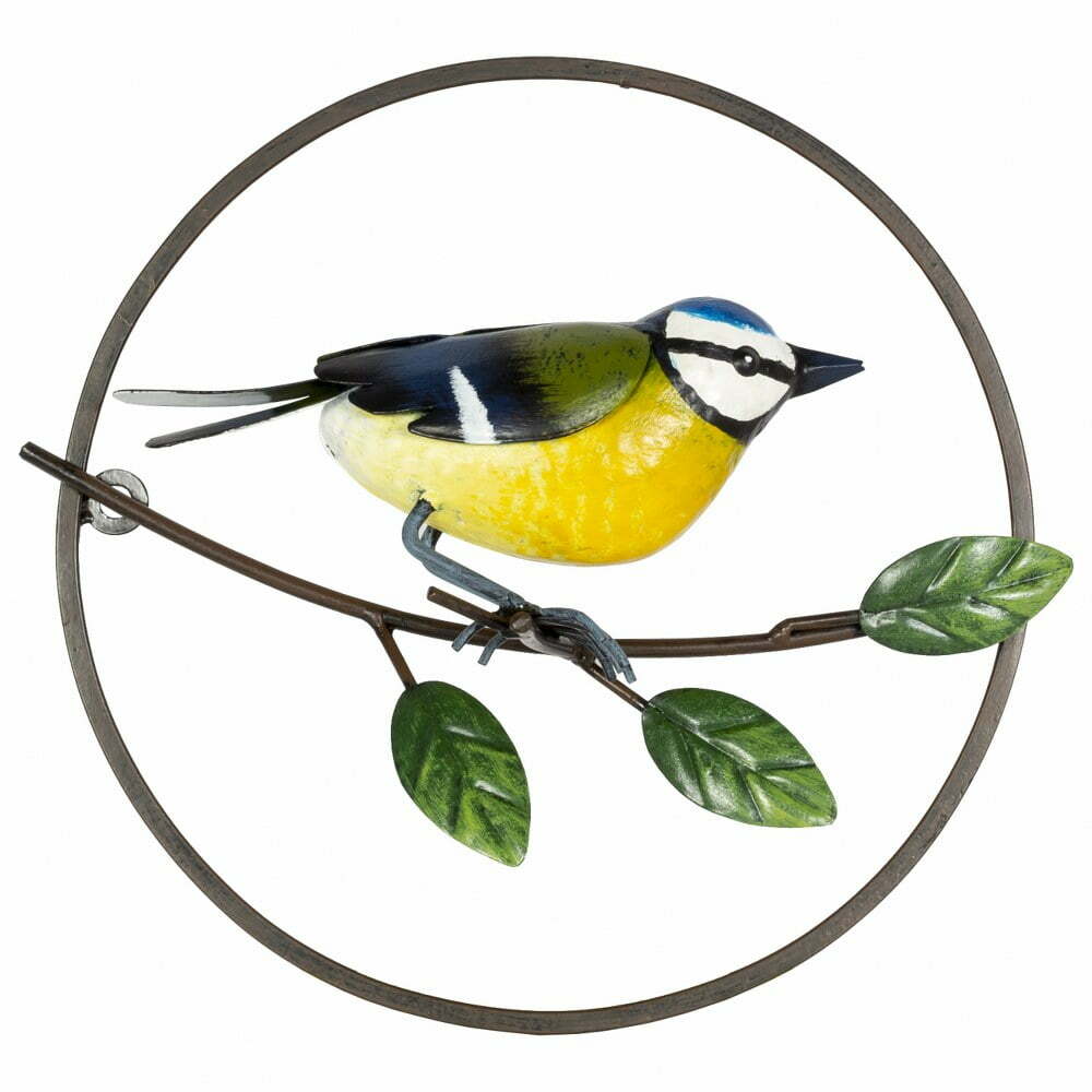 Perching Blue Tit 3D Metal Wall Art