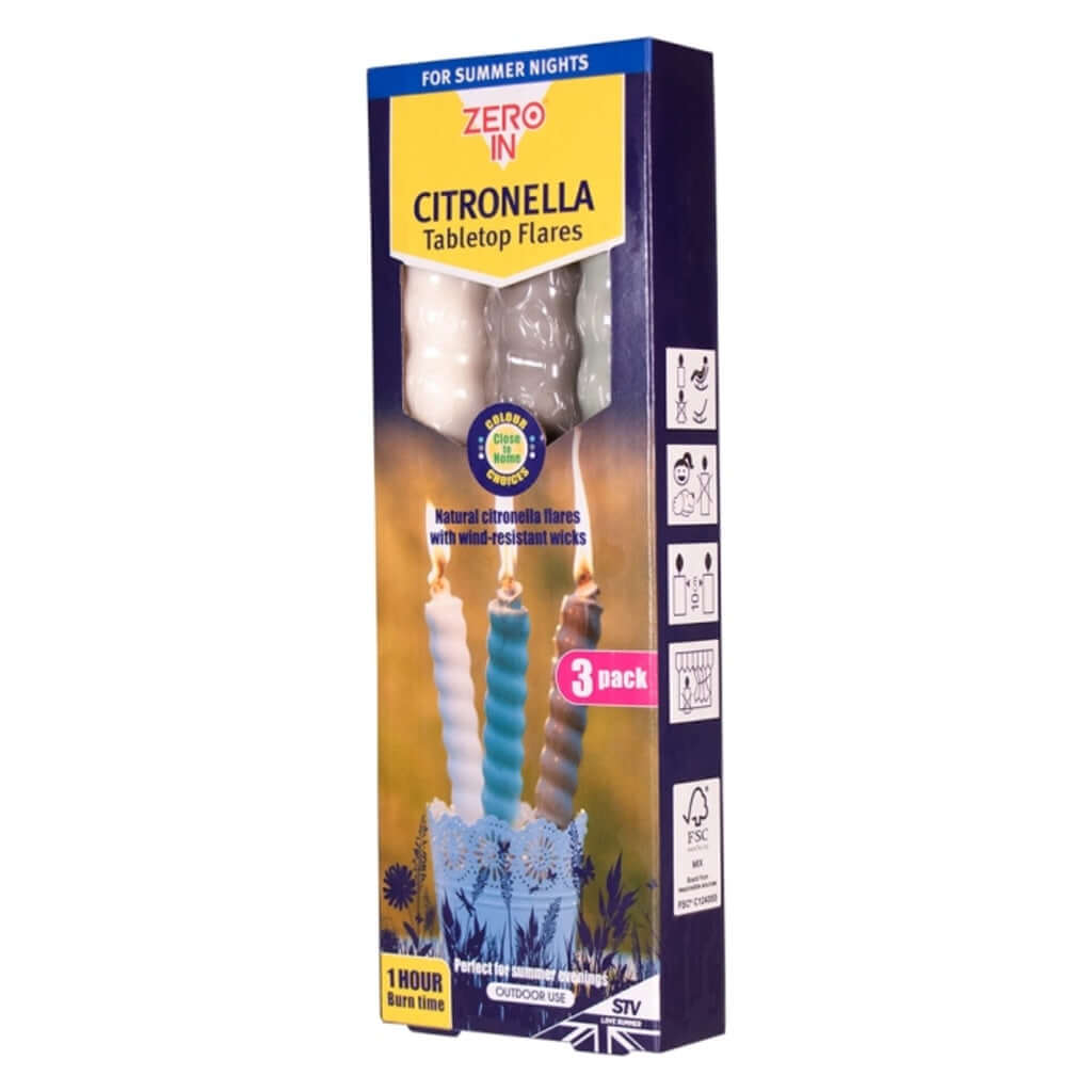 STV Citronella Table Top Flares - Close to Home - 3-Pack