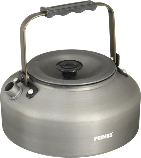 Primus LiTech Coffee and Tea Kettle - Lightweight camping gear with foldable handle and narrow spout.