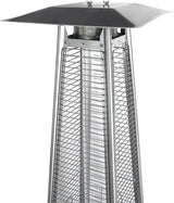 Pyramid Style Gas Patio Heater in Stainless Steel with wheels