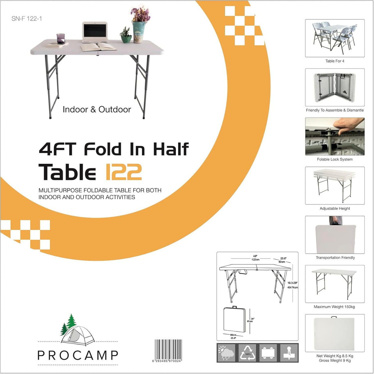 4ft Fold in Half Table