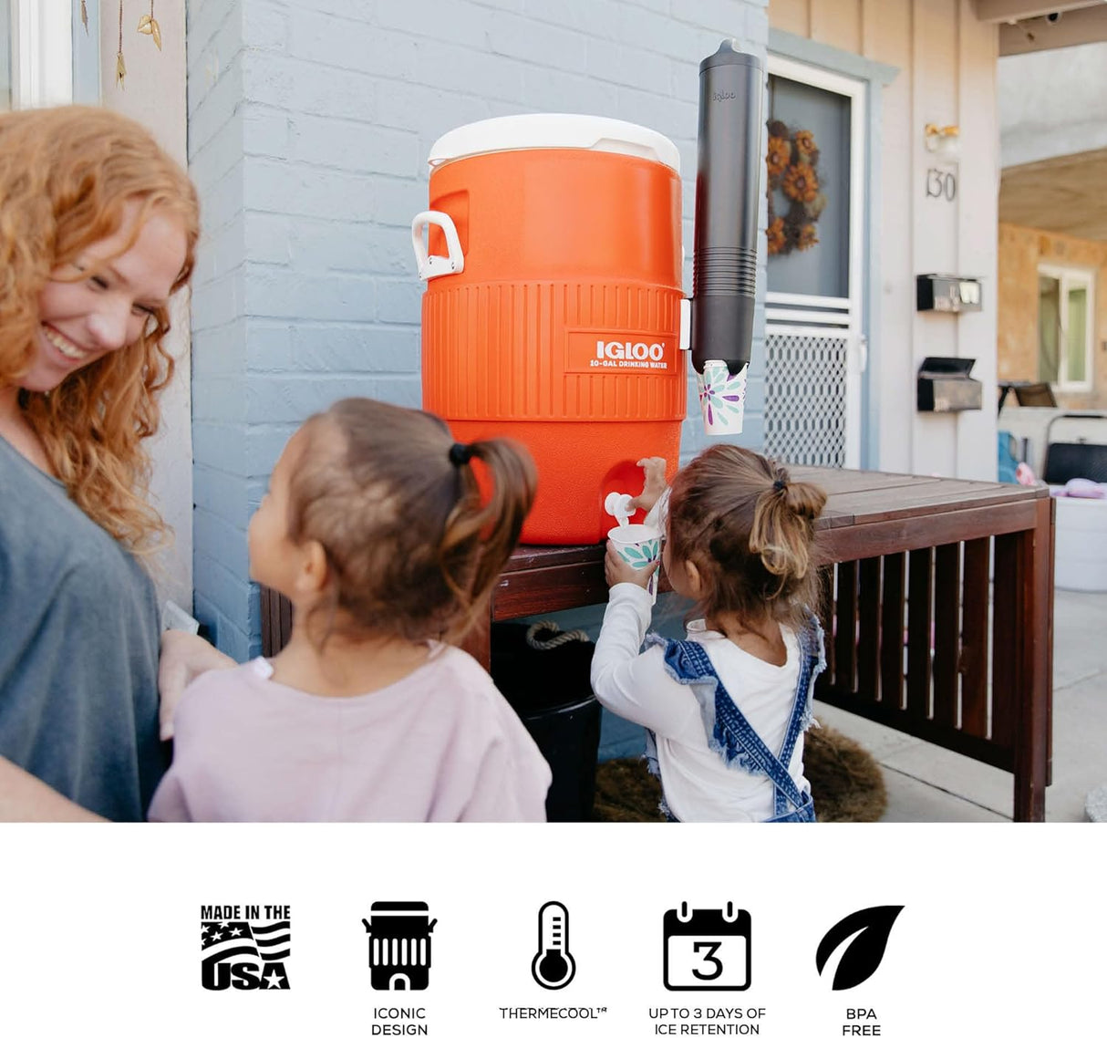 Seat Top 10 Gallon Water Jug with Cup Dispenser