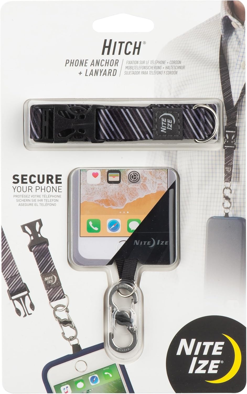 Nite Ize Hitch Phone Anchor + Lanyard Secure Neck Strap