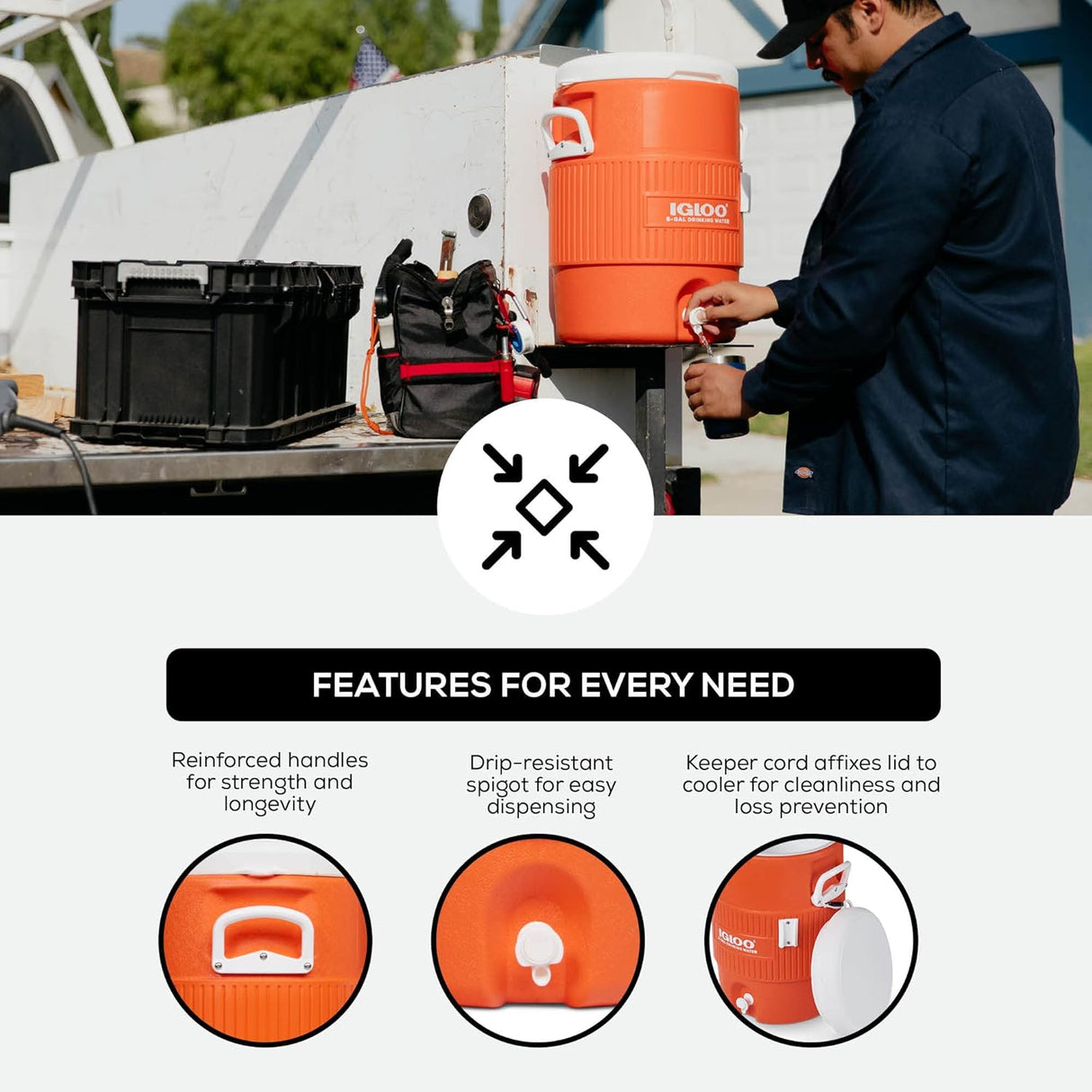 5 Gallon Seat Top Drinks Cooler - 19L