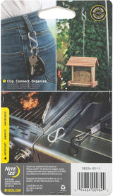 Nite Ize S-Biner Dual Carabiner in action, showcasing versatility in daily use with keys, bird feeder, and grill tools.