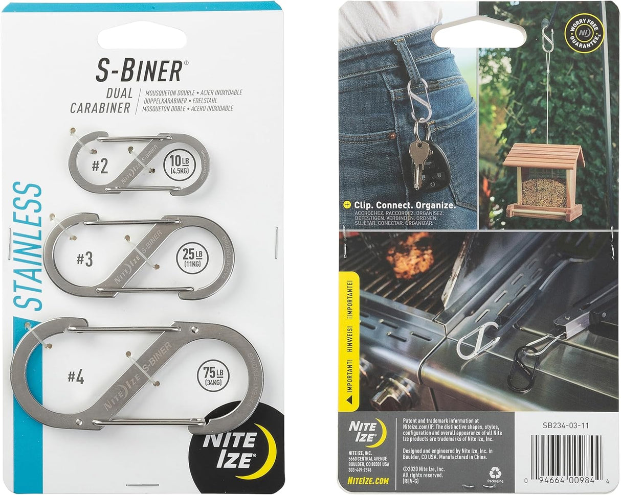 Nite Ize S-Biner Dual Carabiner Clip - Stainless Steel