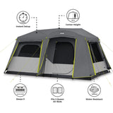 9 Person Instant Cabin Tent with Full Rainfly - 14' x 9'