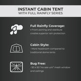 9 Person Instant Cabin Tent with Full Rainfly - 14' x 9'
