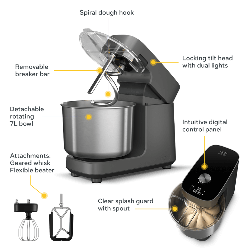 Ooni Halo Pro Spiral Mixer Pizza Dough Machine