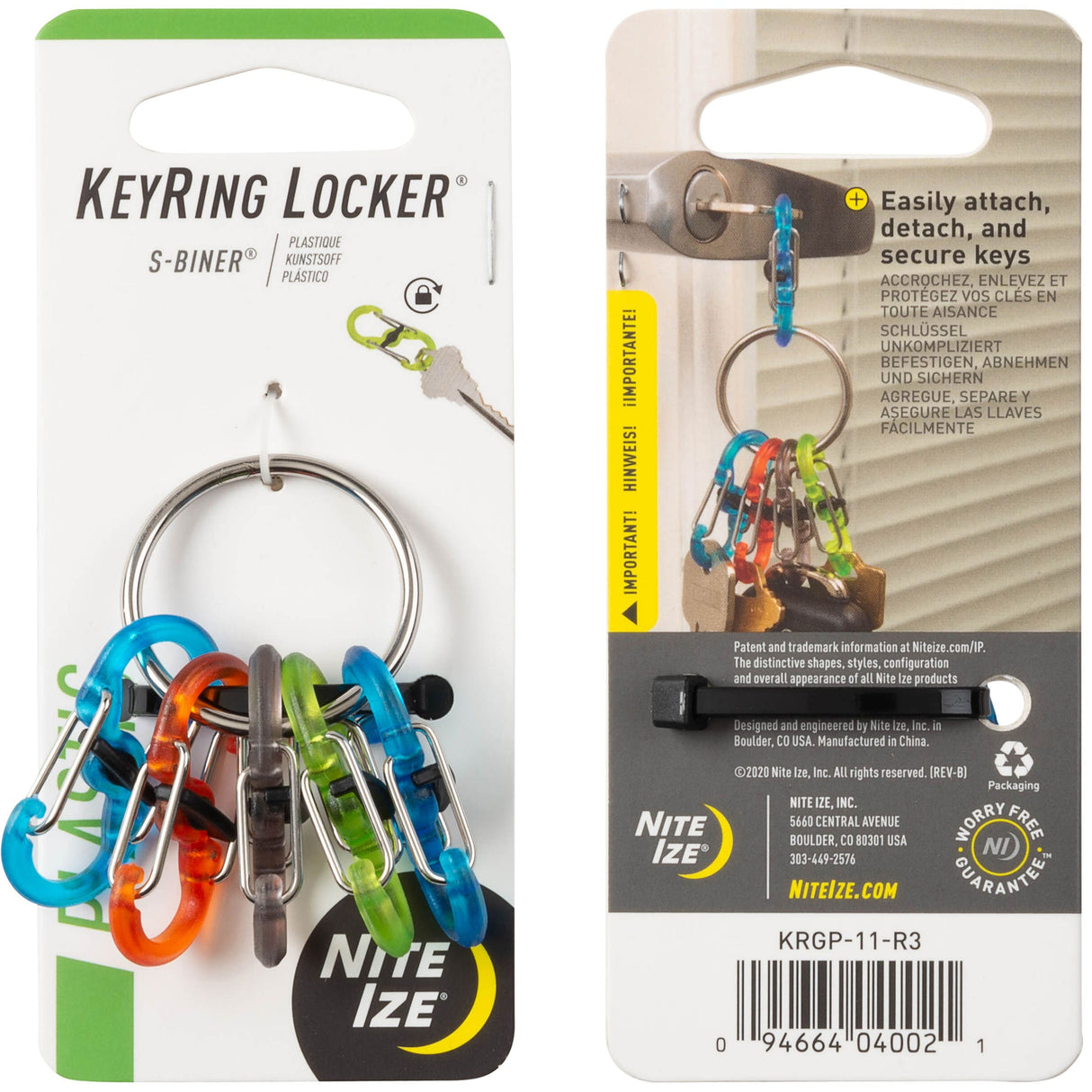 Nite Ize Keyring Locker S-Biner Plastic Lockable Key Clip