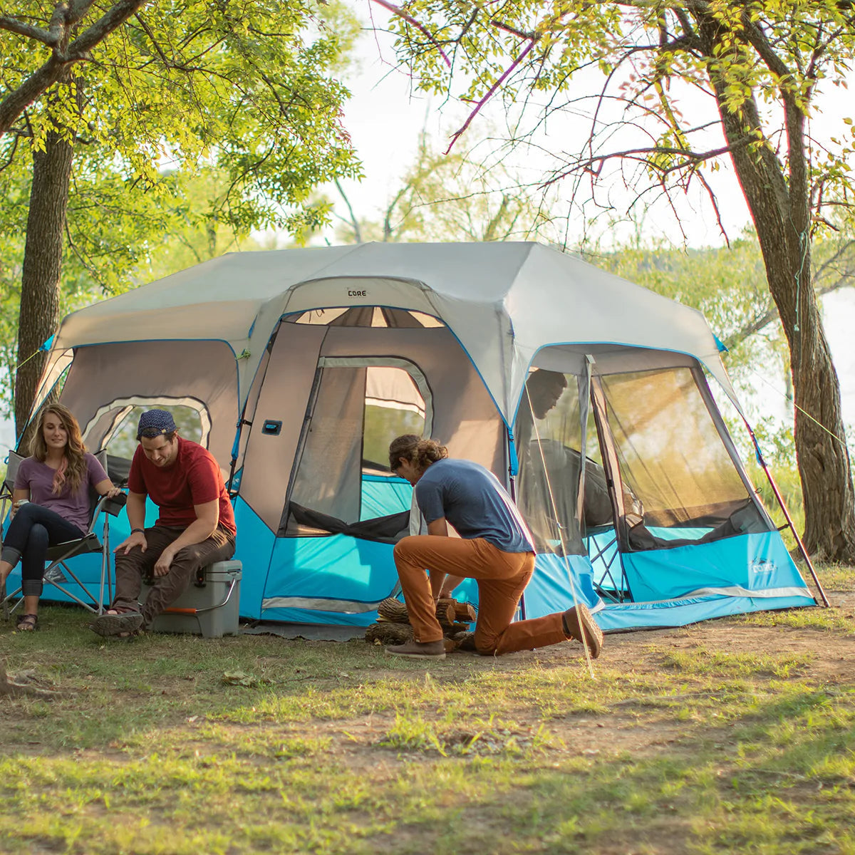 Core Equipment 9 Person Lighted Instant Cabin Tent