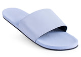 Indosole Slides recycled tire sole sandals for men in light blue, eco-friendly and sustainable design.