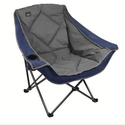 Procamp Magnum Chair in blue with padded seat and armrest cup holder, folded steel frame for camping or outdoor use.