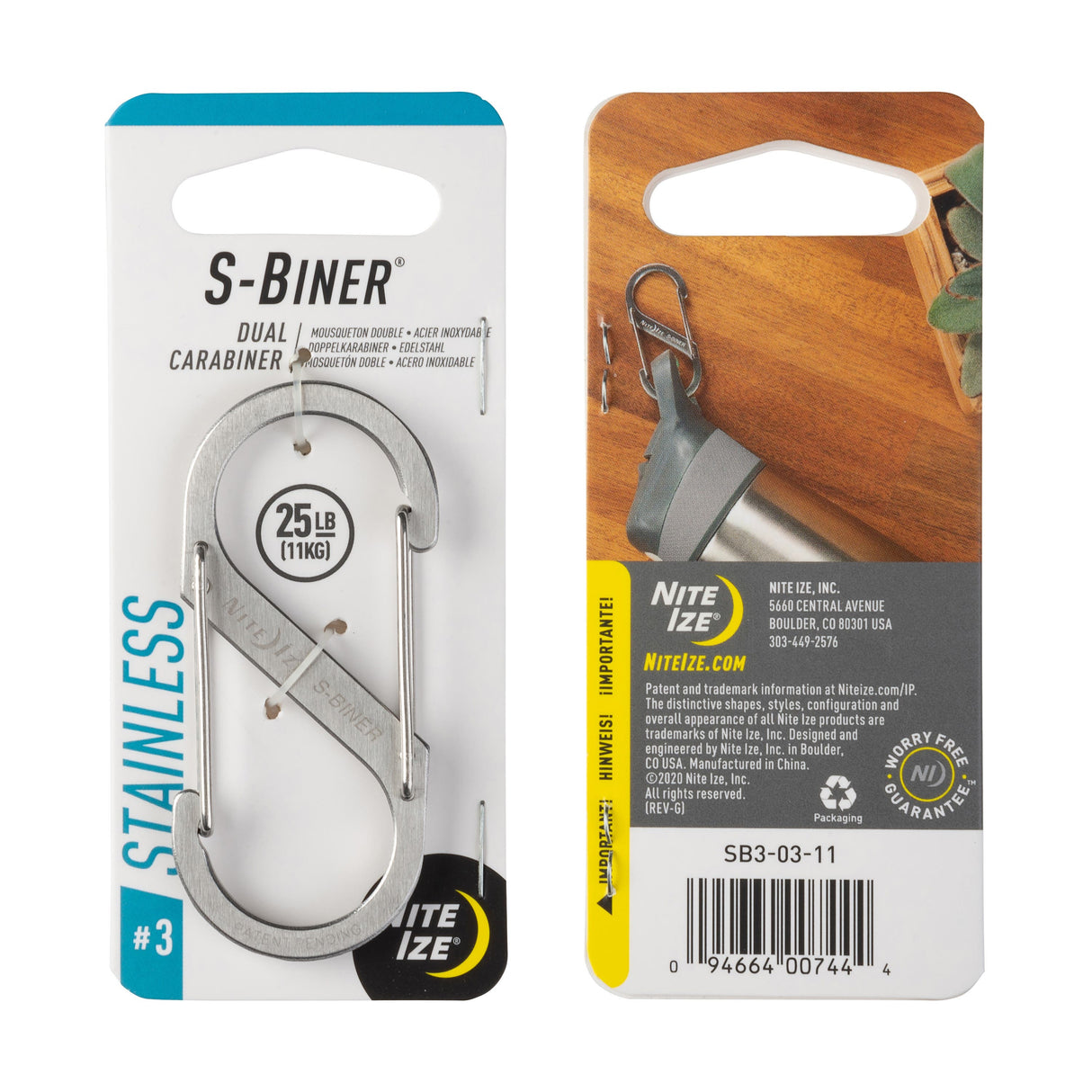 Nite Ize S-Biner Dual Carabiner Clip - Stainless Steel