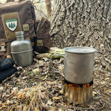 Ultralight Titanium Multi-Fuel Stove, Cross Stand & Windshield