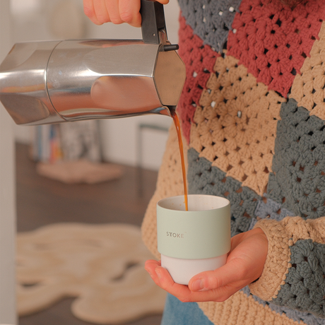 Sttoke Swirl 7 oz Ceramic Home Coffee Cup - Dishwasher Safe