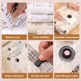 Flextail Vacuum Storage Bags — valve detail shown with Flextail pump nozzle attached.