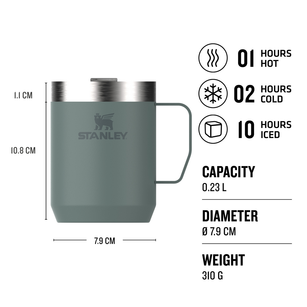 Stanley Classic Legendary Camp Mug - Insulated - 7.7 oz / 0.23L