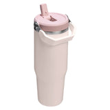 Stanley IceFlow Flip Straw Tumbler 30 oz in pink with flip straw and handle