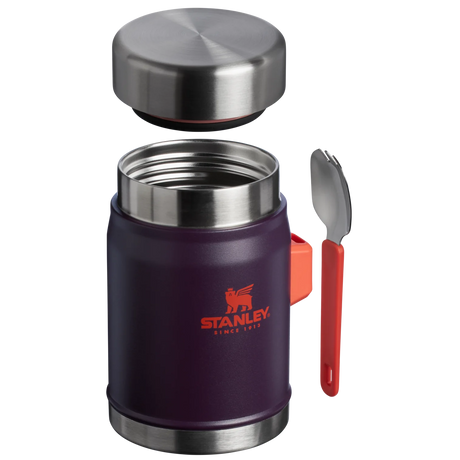 Stanley Classic Legendary Food Jar with Spork Insulated 0.4L, vacuum-sealed stainless steel container for hot and cold meals