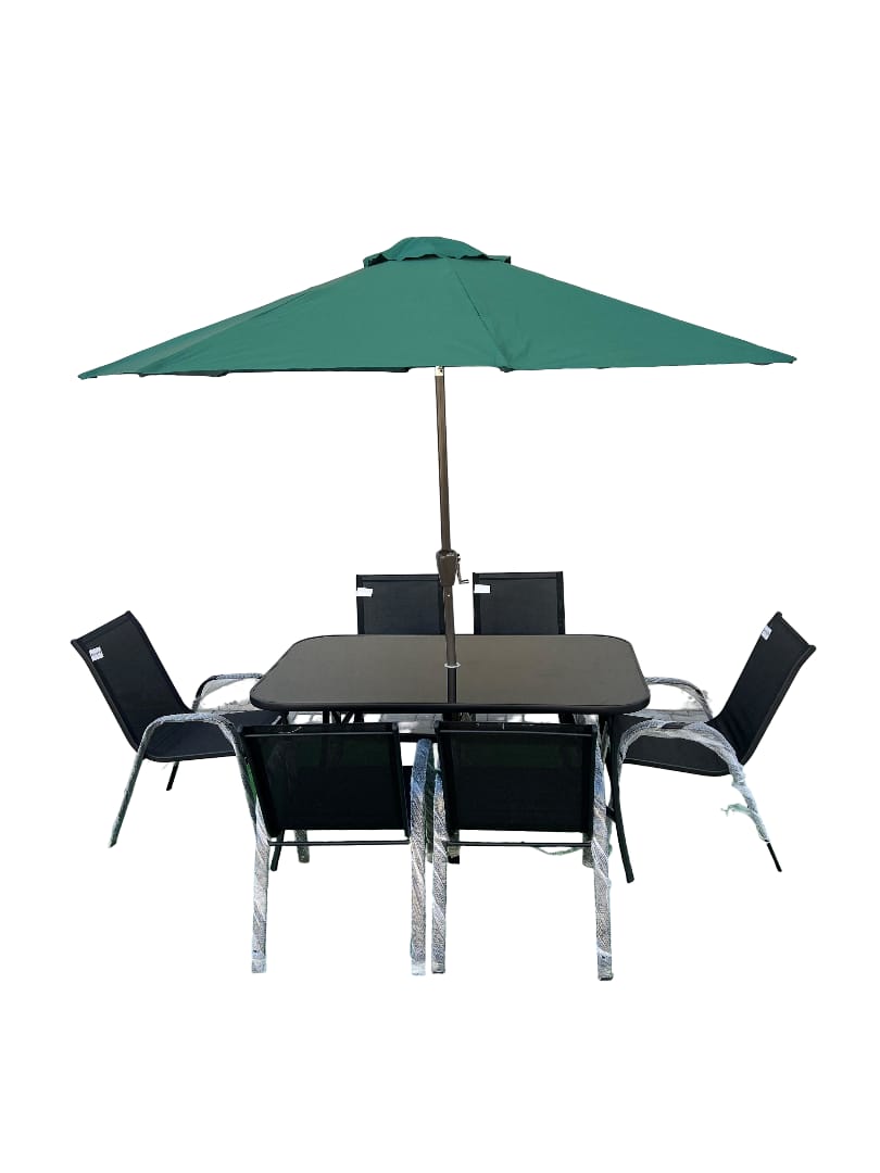 Large Steel Rectangular 8-Piece Patio set
