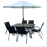 Large Steel Rectangular 8-Piece Patio set