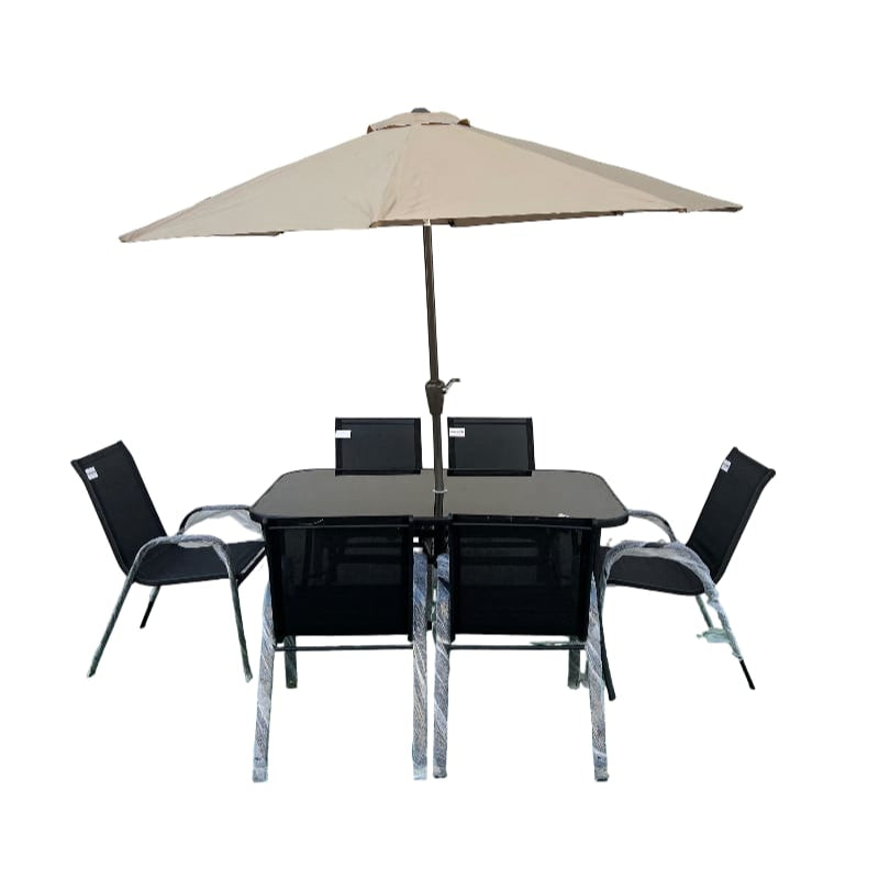 Large Steel Rectangular 8-Piece Patio set