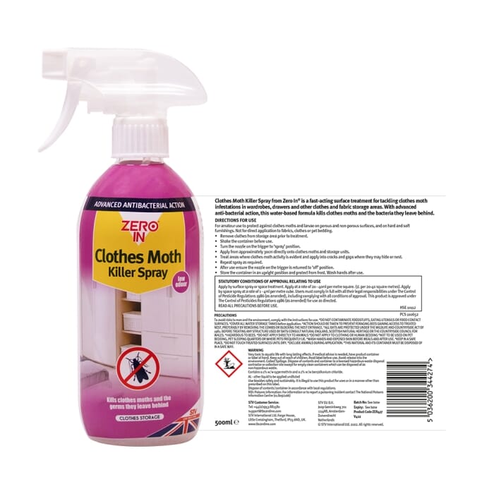 Anti-Bacterial Clothes Moth Killer - 500ml RTU