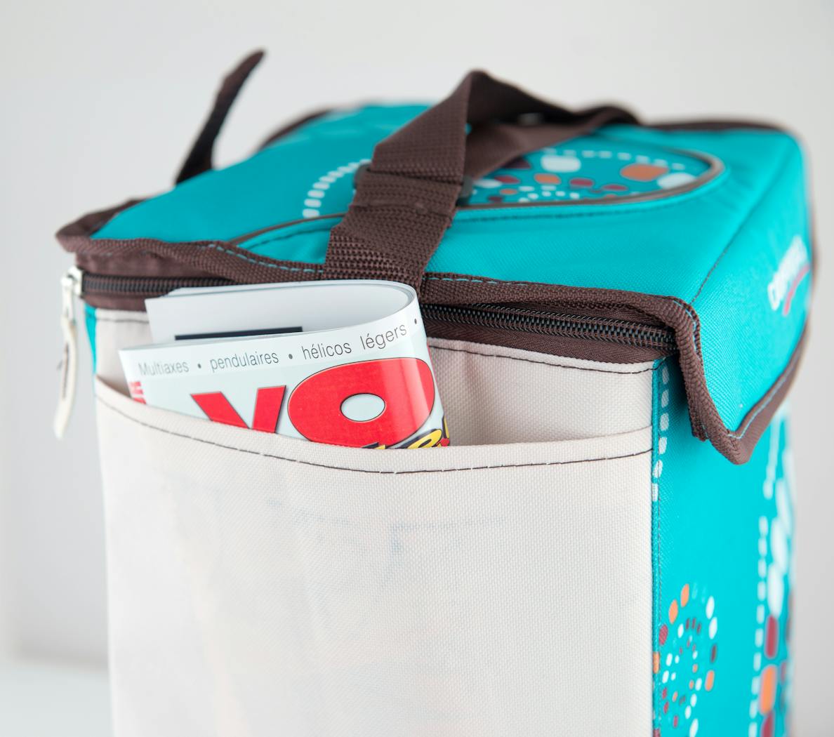 Campingaz Ethnic MiniMaxi 19L Soft Cooler Bag with exterior pocket and turquoise design