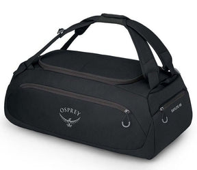 Osprey Daylite Duffel 45 - versatile gym, travel, or work bag with backpack and shoulder options, padded bottom, easy access pockets.